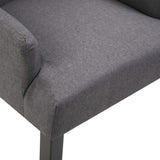 Dining Chairs with Armrests 4 pcs Dark Grey Fabric
