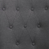 Dining Chairs with Armrests 4 pcs Dark Grey Fabric