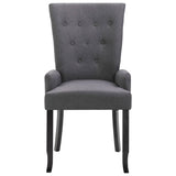 Dining Chairs with Armrests 6 pcs Dark Grey Fabric