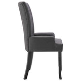 Dining Chairs with Armrests 6 pcs Dark Grey Fabric
