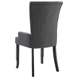 Dining Chairs with Armrests 6 pcs Dark Grey Fabric - 45-Degree Angle