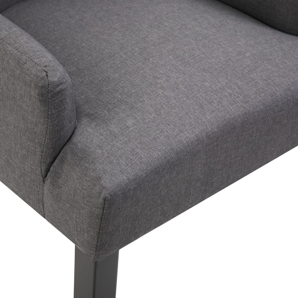 Dining Chairs with Armrests 6 pcs Dark Grey Fabric
