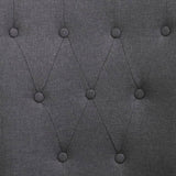 Dining Chairs with Armrests 6 pcs Dark Grey Fabric - Close-Up Angle