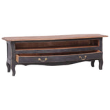 TV Cabinet 120x30x40 cm Black Solid Mahogany Wood - Front View