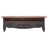 TV Cabinet 120x30x40 cm Black Solid Mahogany Wood