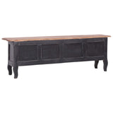 TV Cabinet 120x30x40 cm Black Solid Mahogany Wood - Top-Down View