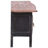 TV Cabinet 120x30x40 cm Black Solid Mahogany Wood - 45-Degree Angle