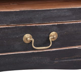 TV Cabinet 120x30x40 cm Black Solid Mahogany Wood - Low Angle