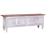 TV Cabinet 120x30x40 cm White Solid Mahogany Wood - Top-Down View