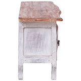 TV Cabinet 120x30x40 cm White Solid Mahogany Wood - 45-Degree Angle