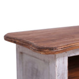TV Cabinet 120x30x40 cm White Solid Mahogany Wood - Low Angle