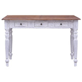 Desk with Drawers White 117x57x75 cm Solid Mahogany Wood