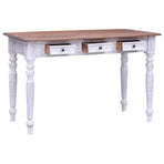 Desk with Drawers White 117x57x75 cm Solid Mahogany Wood