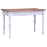 Desk with Drawers White 117x57x75 cm Solid Mahogany Wood