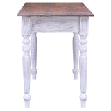 Desk with Drawers White 117x57x75 cm Solid Mahogany Wood - 45-Degree Angle