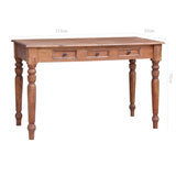 Desk with Drawers 117x57x75 cm Solid Mahogany Wood - Low Angle