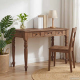 Desk with Drawers 117x57x75 cm Solid Mahogany Wood