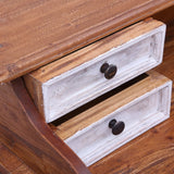Writing Desk with Drawers 90x50x101 cm Solid Mahogany Wood - Close-Up Angle
