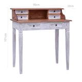 Writing Desk with Drawers 90x50x101 cm Solid Mahogany Wood - Low Angle