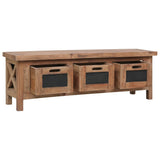 TV Cabinet with 3 Drawers 120x30x40 cm Solid Mahogany Wood - Front View