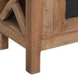 TV Cabinet with 3 Drawers 120x30x40 cm Solid Mahogany Wood - Close-Up Angle