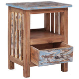 Bedside Cabinet 41x30x50 cm Solid Mahogany Wood - Side View