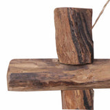 Log Mirror Natural 50x50 cm Recycled Teak Wood - Top-Down View
