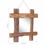 Log Mirror Natural 50x50 cm Recycled Teak Wood - Extra Image