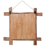 Log Mirror Natural 70x70 cm Recycled Teak Wood - Side View