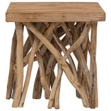 Log Coffee Table 40x40x40 cm Mixed Recycled Wood