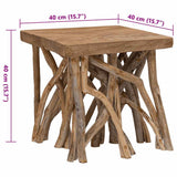 Log Coffee Table 40x40x40 cm Mixed Recycled Wood - Rear View