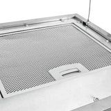 Hanging Island Range Hood Touch Sensor LCD 37 cm Stainless Steel - Rear View