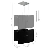 Hanging Island Range Hood Touch Sensor LCD Tempered Glass - Low Angle