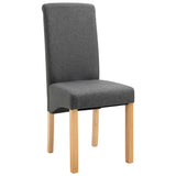 Dining Chairs 6 pcs Grey Fabric - Side View