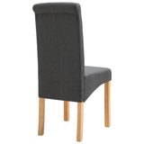 Dining Chairs 6 pcs Grey Fabric - Rear View