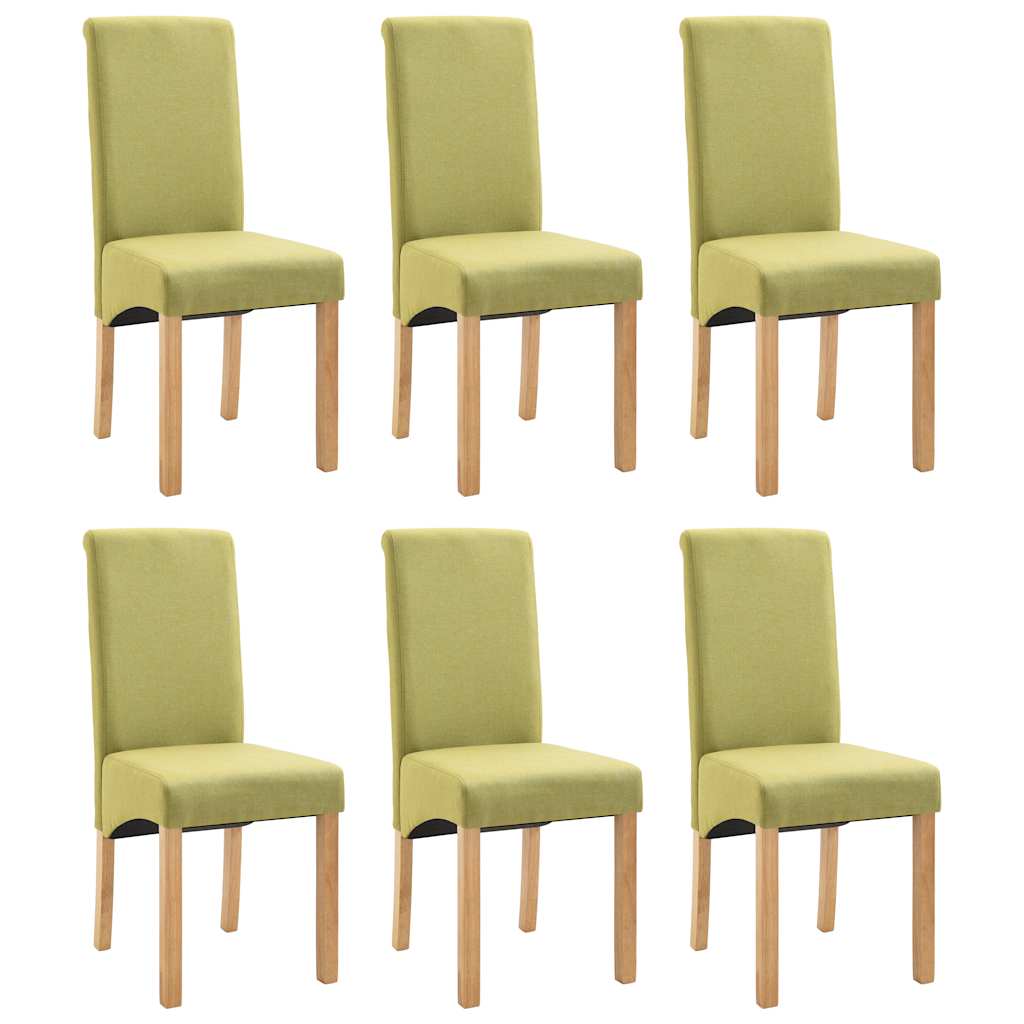 Dining Chairs 6 pcs Green Fabric