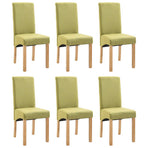 Dining Chairs 6 pcs Green Fabric