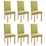Dining Chairs 6 pcs Green Fabric - Front View