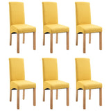 Dining Chairs 6 pcs Yellow Fabric