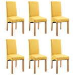 Dining Chairs 6 pcs Yellow Fabric