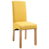 Dining Chairs 6 pcs Yellow Fabric