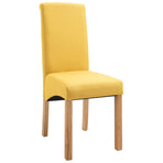 Dining Chairs 6 pcs Yellow Fabric