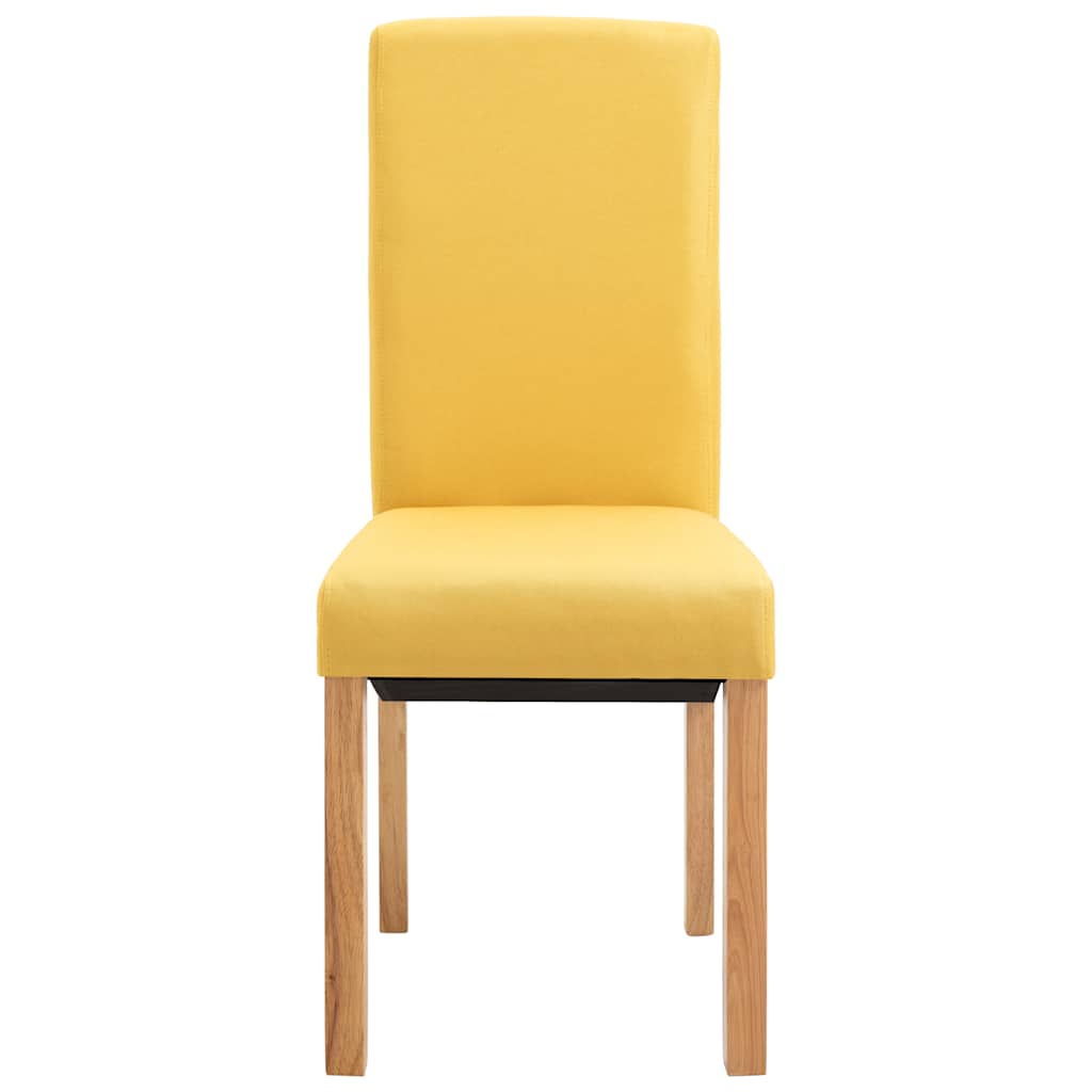 Dining Chairs 6 pcs Yellow Fabric