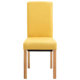 Dining Chairs 6 pcs Yellow Fabric
