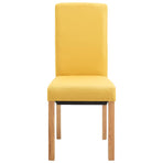 Dining Chairs 6 pcs Yellow Fabric