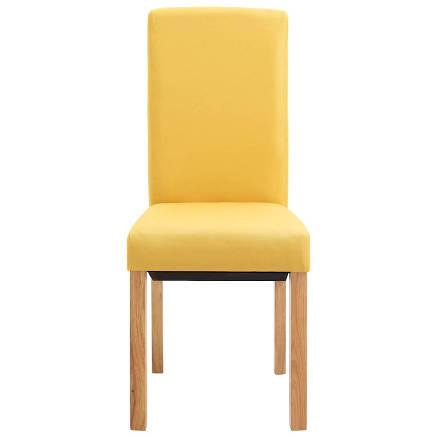 Dining Chairs 6 pcs Yellow Fabric