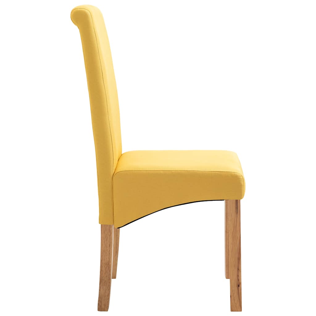 Dining Chairs 6 pcs Yellow Fabric