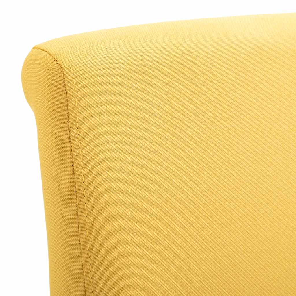 Dining Chairs 6 pcs Yellow Fabric