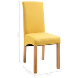 Dining Chairs 6 pcs Yellow Fabric