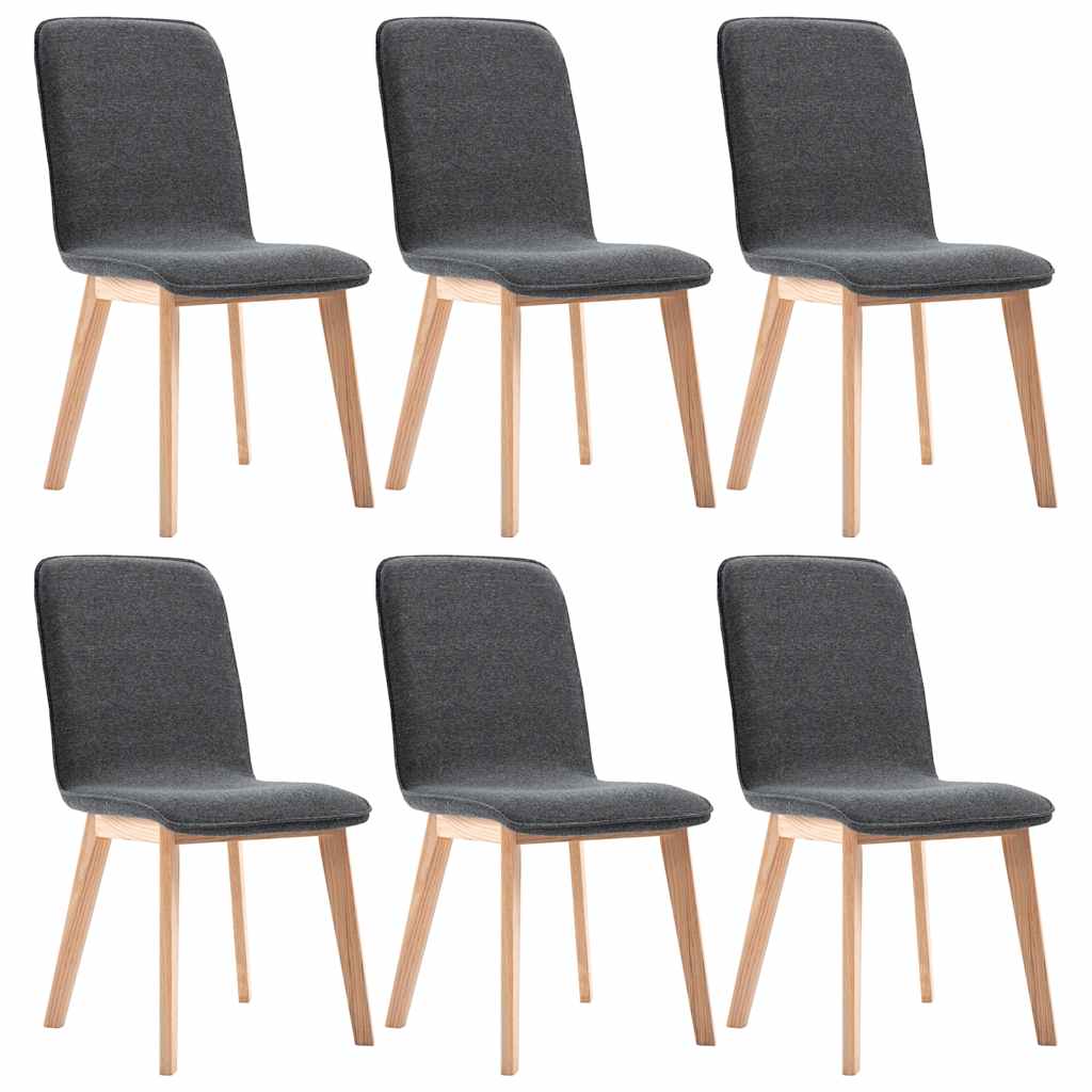 Dining Chairs 6 pcs Grey Fabric